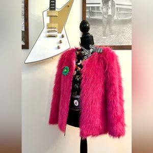 Lovely pink shaggy jacket!!